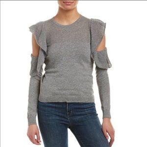 BCBGeneration Ruffled Cold Shoulder Sweater